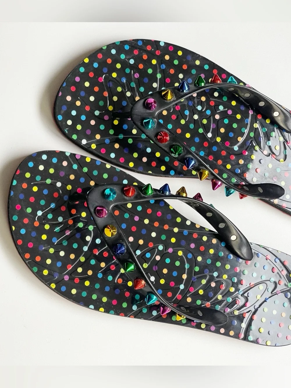 Christian Louboutin Loubi Flip Spikes Donna rubber/plastic jeweled flip-flops